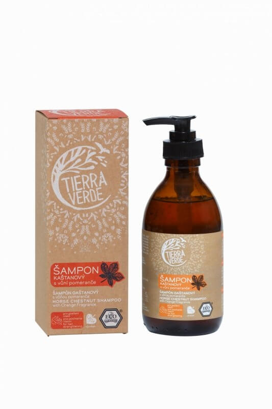 Zobrazit detail výrobku Tierra Verde Kaštanový šampon pro posílení vlasů s vůní pomeranče 230 ml + 2 měsíce na vrácení zboží