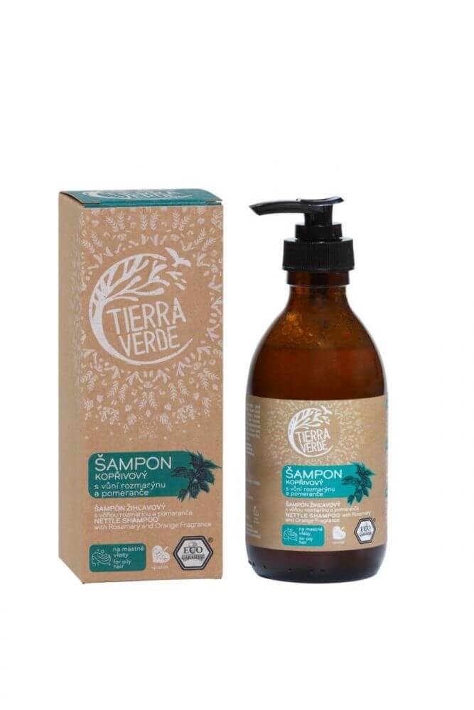 Zobrazit detail výrobku Tierra Verde Kopřivový šampon na mastné vlasy s vůní rozmarýnu a pomeranče 230 ml + 2 měsíce na vrácení zboží