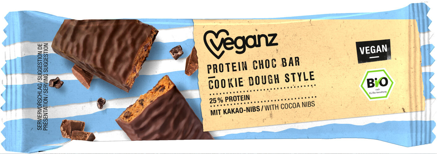 Zobrazit detail výrobku Veganz Proteinová tyčinka - sušenkové těsto, Bio 45 g + 2 měsíce na vrácení zboží