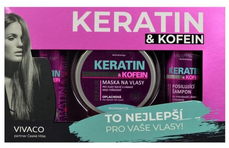 Zobrazit detail výrobku Vivapharm Dárková kazeta keratin a kofein + 2 měsíce na vrácení zboží