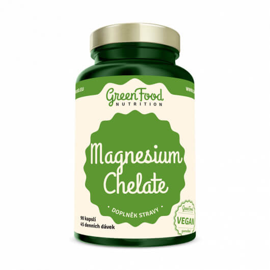 Zobrazit detail výrobku GreenFood Nutrition Nutrition Magnesium Chelát + Vitamin B6 90 kapslí
