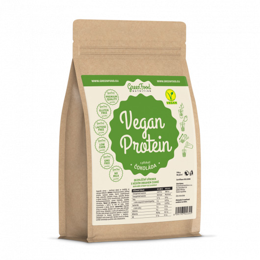 Zobrazit detail výrobku GreenFood Nutrition Vegan protein příchuť čokoláda 750 g