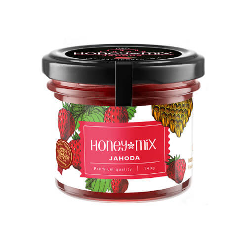 Zobrazit detail výrobku HoneyMix Med s jahodou 140 g + 2 měsíce na vrácení zboží