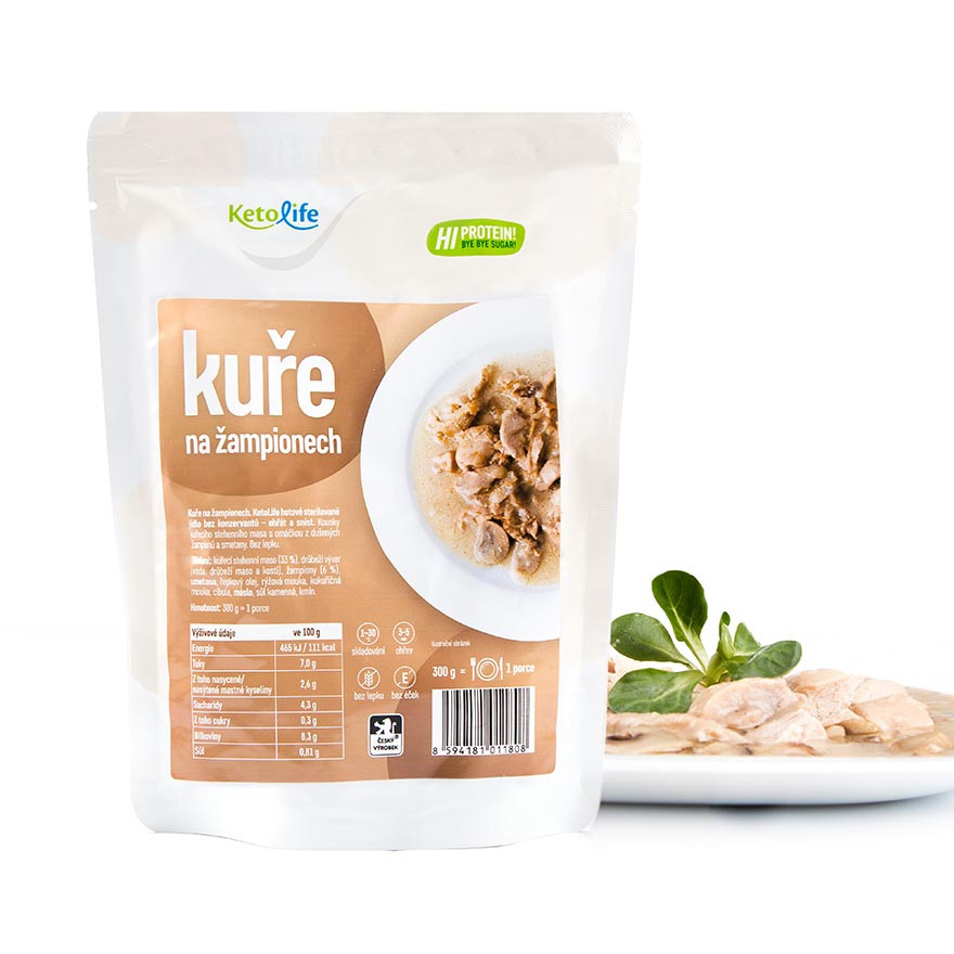 Zobrazit detail výrobku KetoLife Hotové jídlo - Kuře na žampionech - 1 porce
