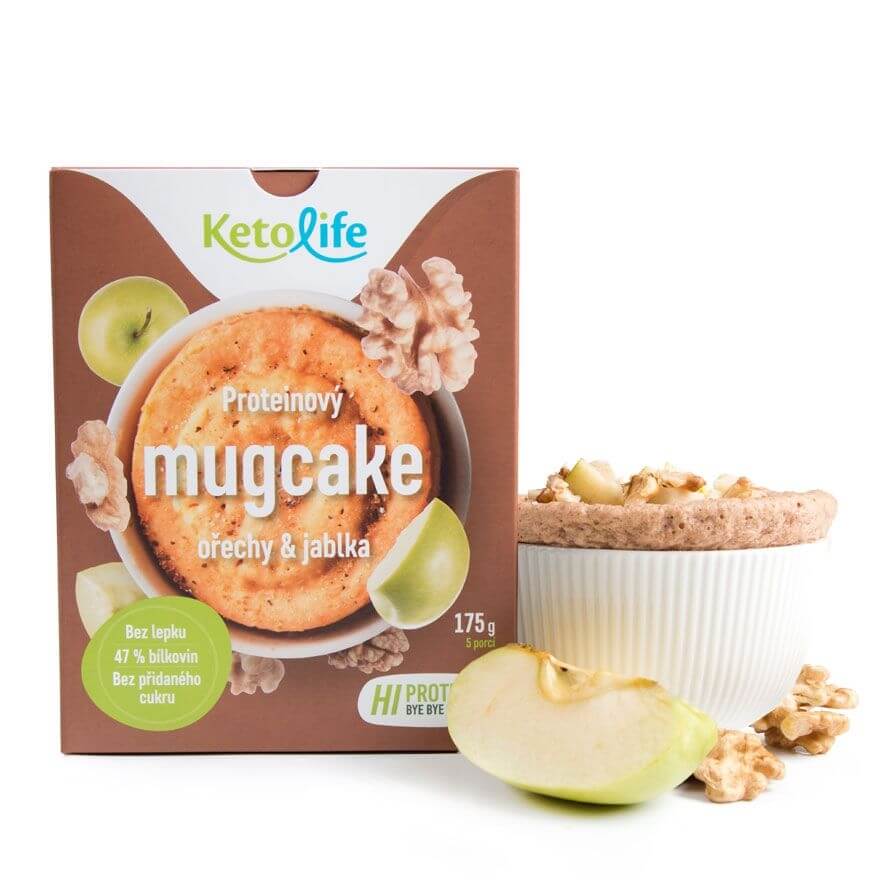 Zobrazit detail výrobku KetoLife Proteinový mugcake - Ořechy a jablka 175 g + 2 měsíce na vrácení zboží