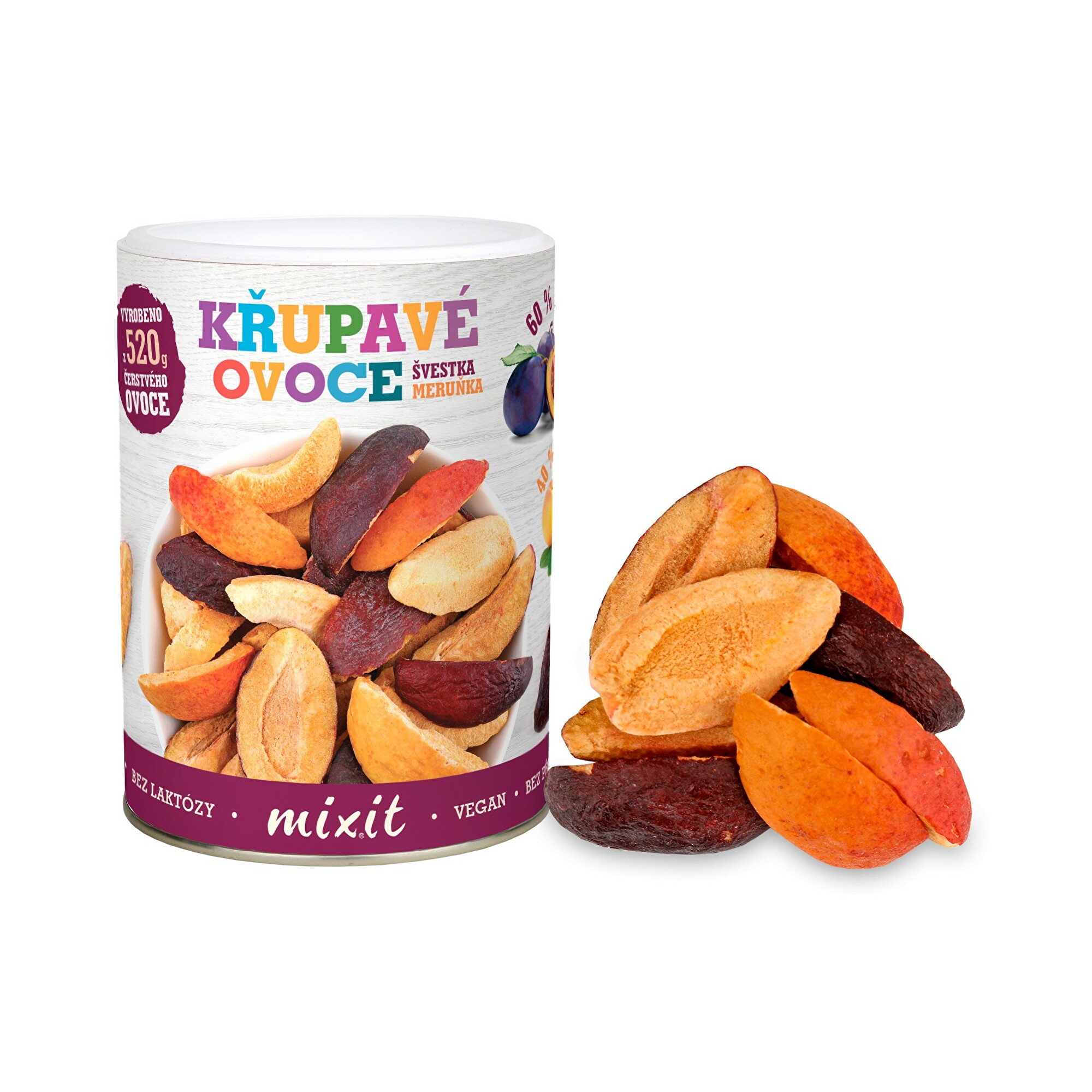 Zobrazit detail výrobku Mixit Švestka, meruňka - Křupavé ovoce 65 g