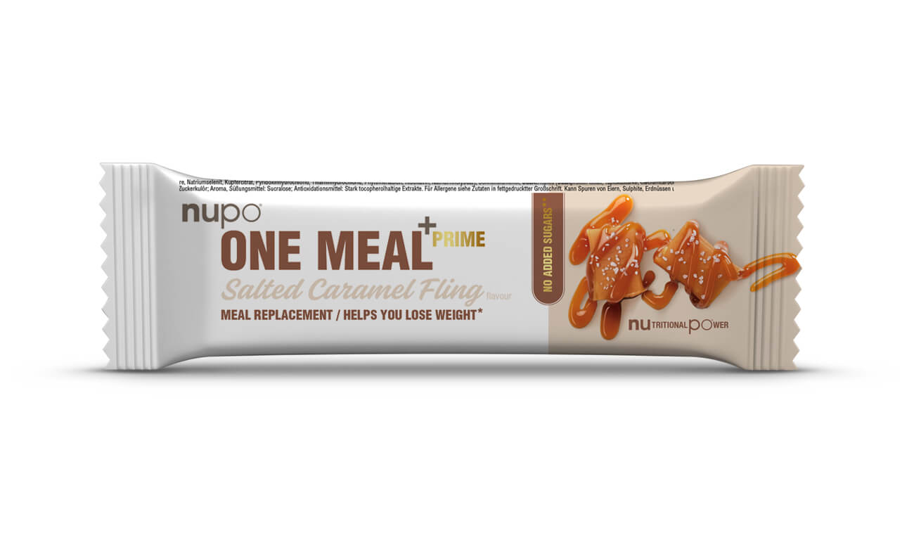 Zobrazit detail výrobku NUPO ONE MEAL +PRIME tyčinka Slaný karamel 69 g + 2 měsíce na vrácení zboží