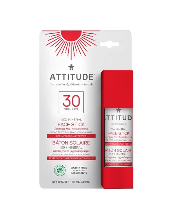Zobrazit detail výrobku Attitude 100% minerální ochranná tyčinka na obličej a rty SPF 30 bez vůně 18,4 g + 2 měsíce na vrácení zboží