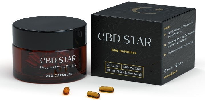 Zobrazit detail výrobku CBD STAR CBG KAPSLE – 5% CBG 30 kapslí + 2 měsíce na vrácení zboží