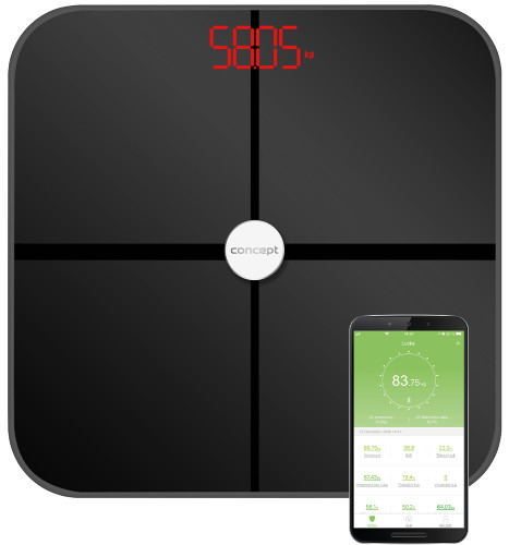 Zobrazit detail výrobku Concept VO4011 Osobní váha diagnostická 180 kg PERFECT HEALTH, černá + 2 měsíce na vrácení zboží