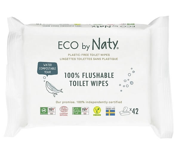 Zobrazit detail výrobku Eco by Naty ECO vlhčené splachovatelné ubrousky s funkcí toaletního papíru Naty bez vůně  (42 ks) + 2 měsíce na vrácení zboží