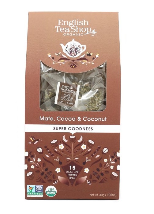 Zobrazit detail výrobku English Tea Shop Maté, kakao a kokos 15 pyramidek sypaného čaje + 2 měsíce na vrácení zboží