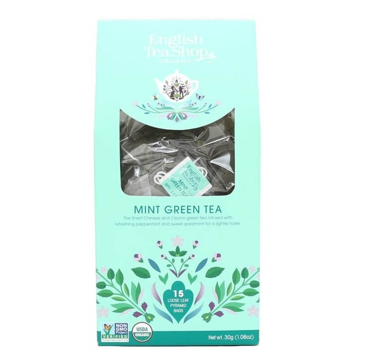 Zobrazit detail výrobku English Tea Shop Zelený čaj s mátou 15 pyramidek sypaného čaje