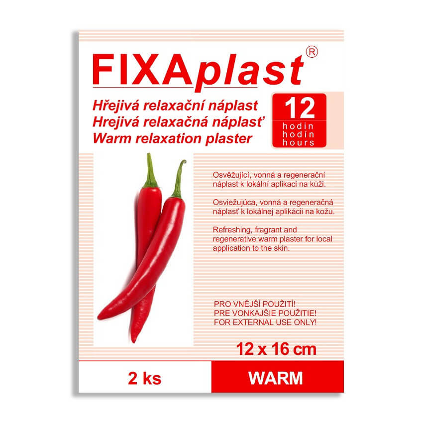 Zobrazit detail výrobku FIXAplast Kapsaicínová hřejivá náplast WARM 12 x 16 cm 2 ks
