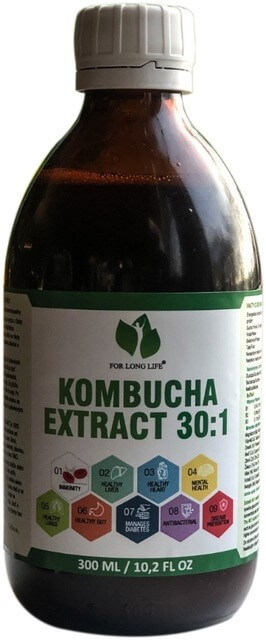 Zobrazit detail výrobku For long life Kombucha extrakt 30:1, 300 ml + 2 měsíce na vrácení zboží