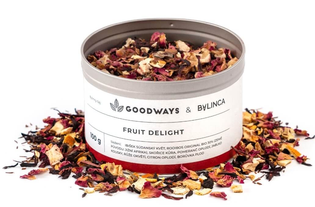 Zobrazit detail výrobku GoodWays Fruit Delight ovocný čaj 100 g + 2 měsíce na vrácení zboží