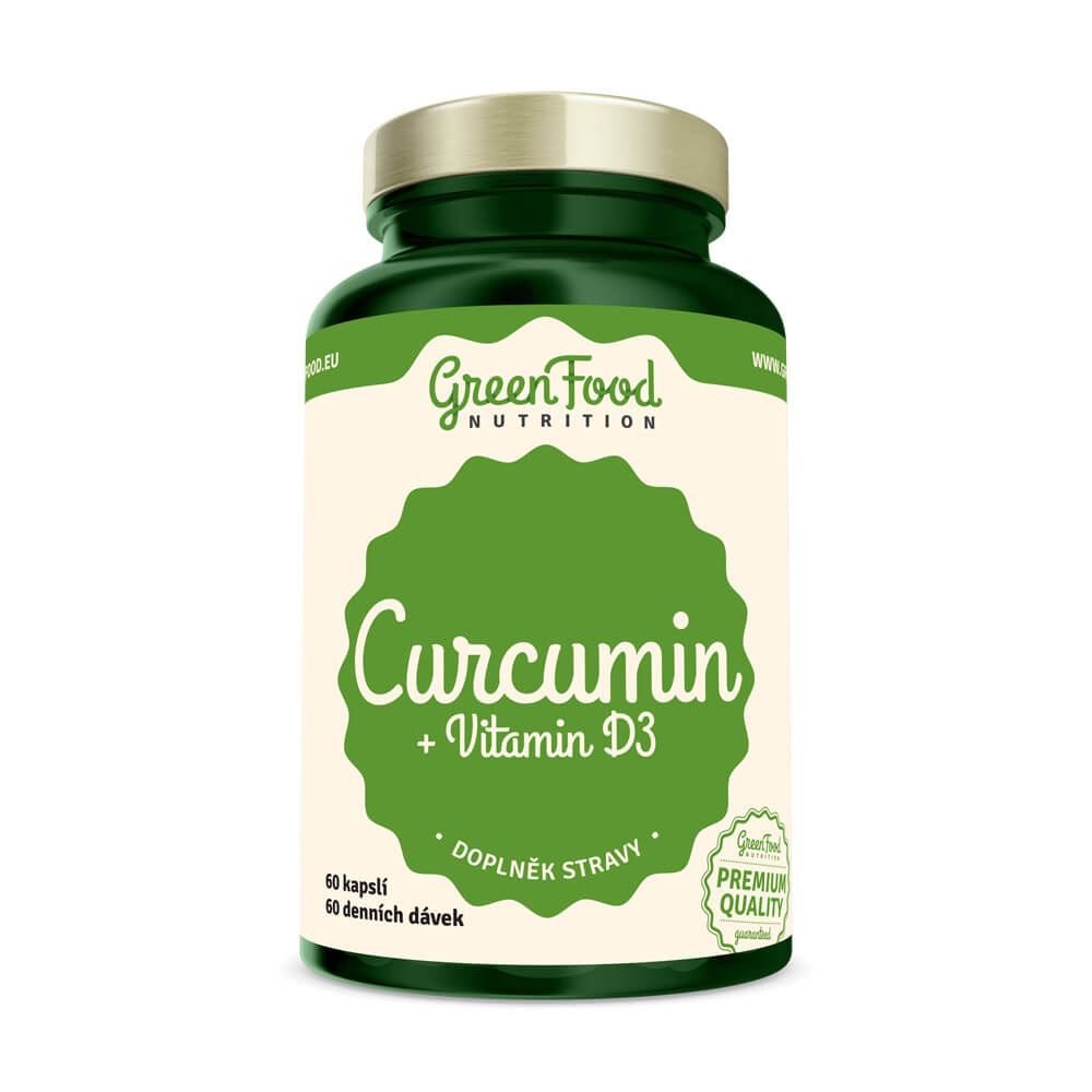 Zobrazit detail výrobku GreenFood Nutrition Curcumin + vitamín D3 60 kapslí