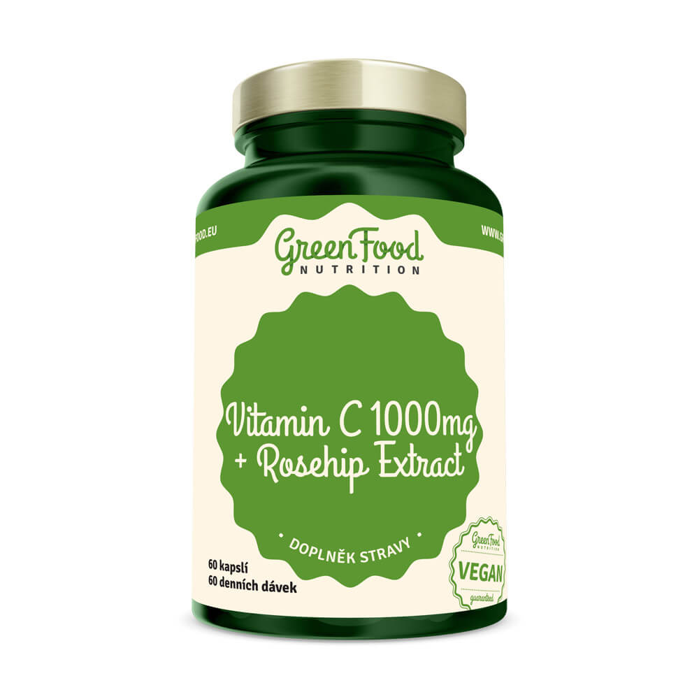 Zobrazit detail výrobku GreenFood Nutrition Nutrition Vitamin C 1000 + Extrakt ze šípků 60 kapslí