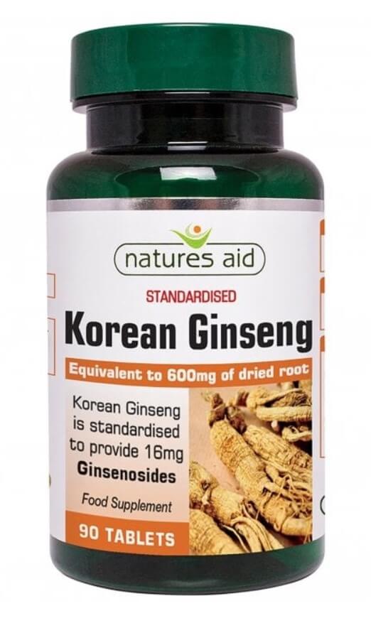 Natures Aid Korejský ženšen pravý - extrakt 40 mg, 90 tablet