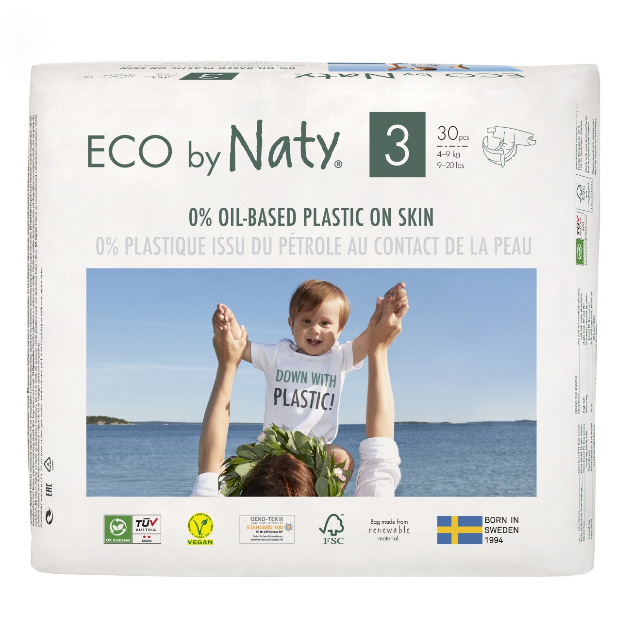 Zobrazit detail výrobku Eco by Naty Plenky Naty Midi 4 - 9 kg 30 ks + 2 měsíce na vrácení zboží