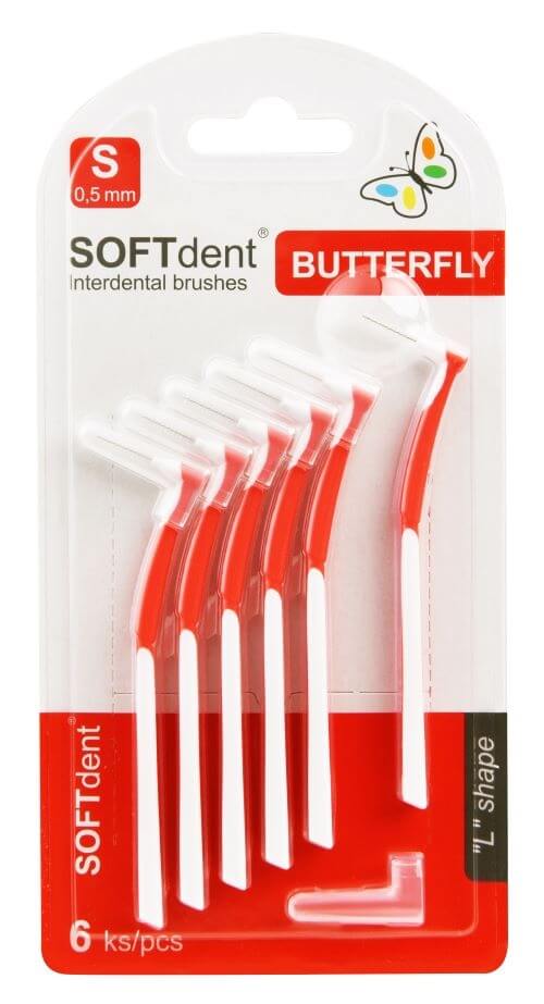SOFTdent Butterfly Mezizubní kartáček zahnutý S 0,5 mm