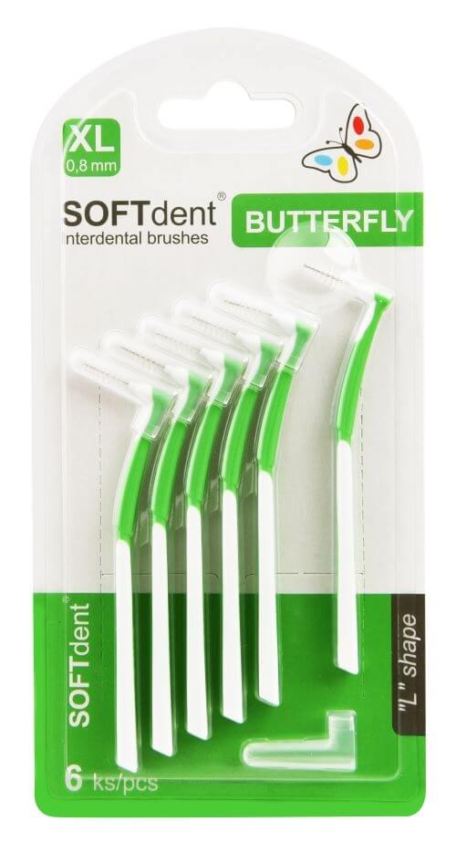 SOFTdent Butterfly Mezizubní kartáček zahnutý XL 0,8 mm