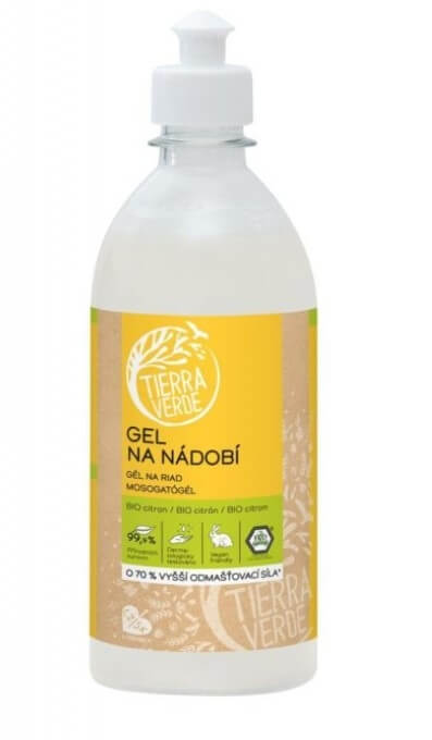 Zobrazit detail výrobku Tierra Verde Gel na nádobí s BIO citronovou silicí lahev 500 ml + 2 měsíce na vrácení zboží