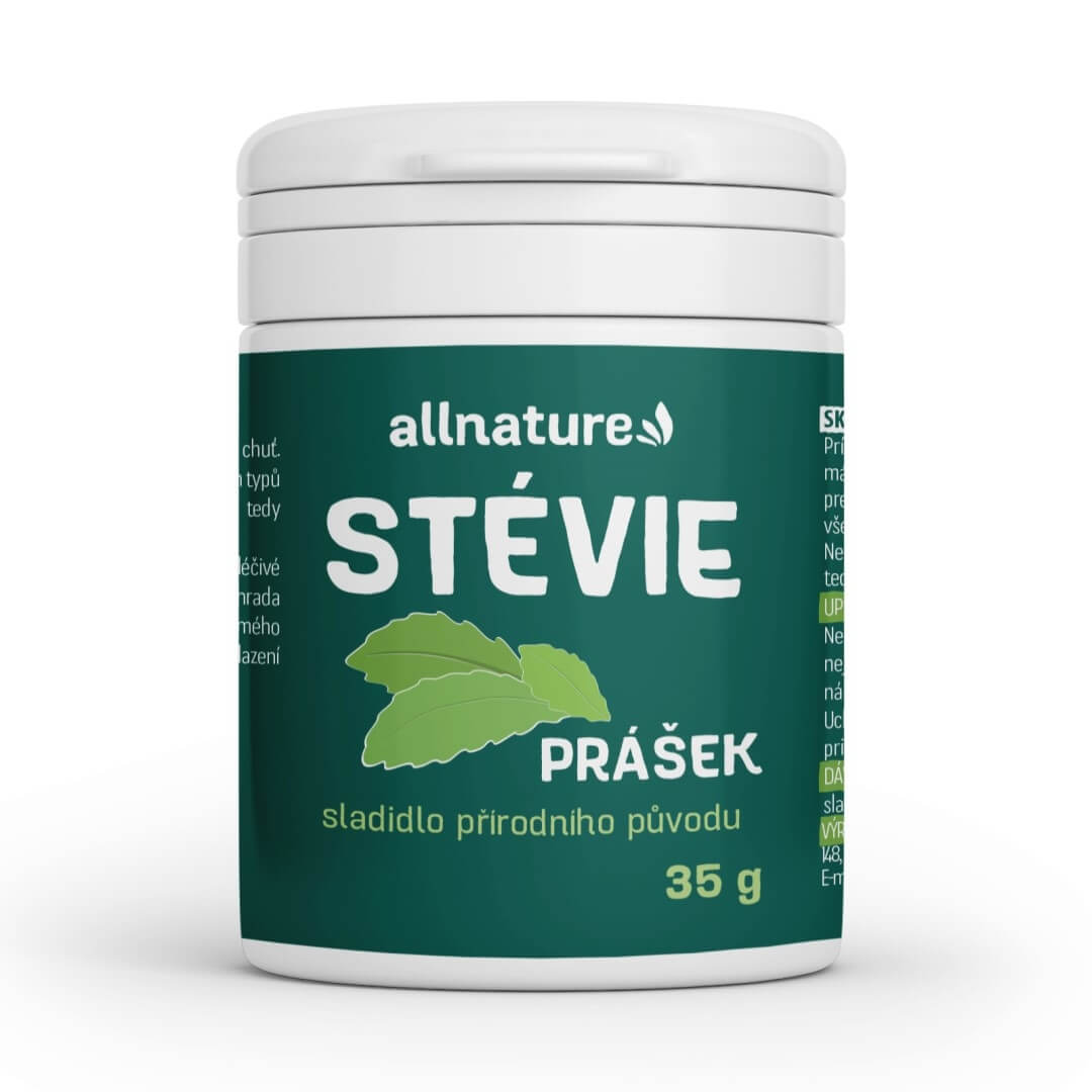 Zobrazit detail výrobku Allnature Stévie prášek 35 g + 2 měsíce na vrácení zboží