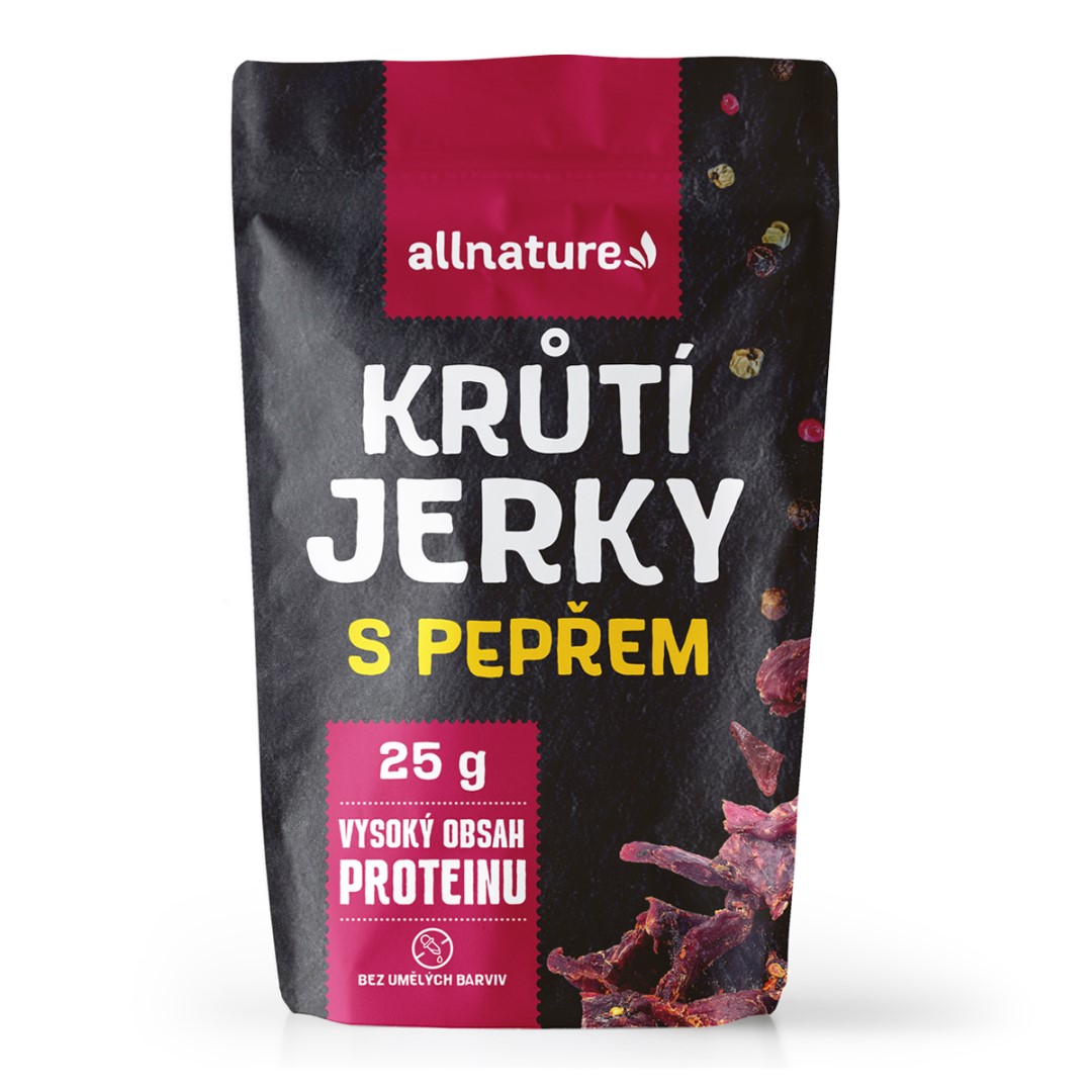 Zobrazit detail výrobku Allnature TURKEY pepper Jerky 25 g Zobrazit detail výrobku Allnature TURKEY pepper Jerky 25 g