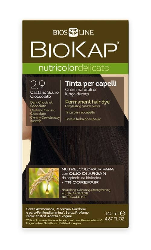 Biokap NUTRICOLOR DELICATO - Barva na vlasy - 2.90 Kaštanovo čokoládová tmavá 140 ml