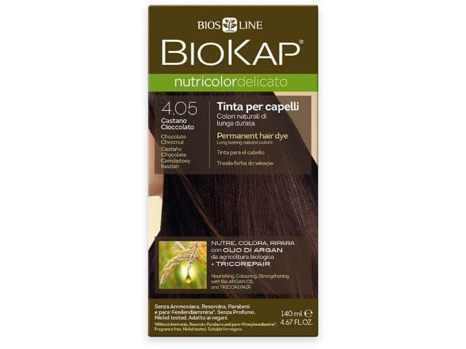 Biokap NUTRICOLOR DELICATO - Barva na vlasy - 4.05 Kaštanovo čokoládová 140 ml