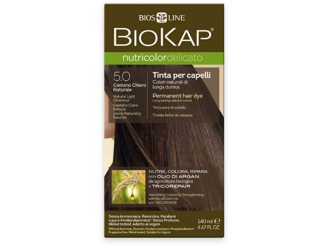 Zobrazit detail výrobku Biokap NUTRICOLOR DELICATO - Barva na vlasy - 5.0 Kaštanová přírodní světlá 140 ml