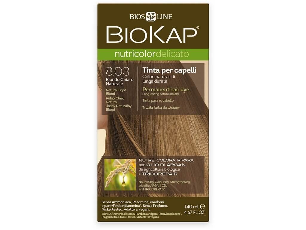 Zobrazit detail výrobku Biokap NUTRICOLOR DELICATO - Barva na vlasy - 8.03 Blond přírodní světlá 140 ml