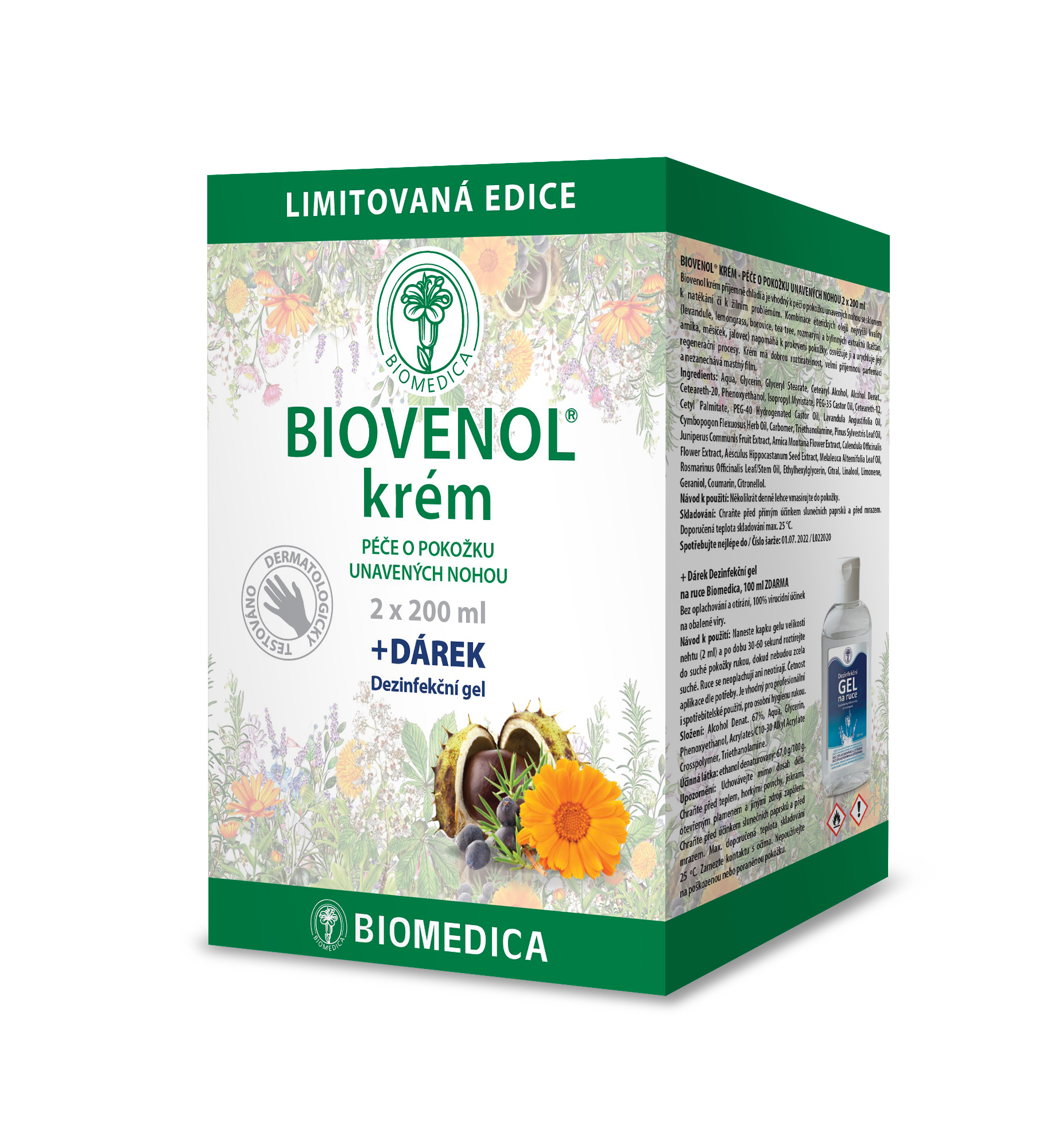 Zobrazit detail výrobku Biomedica Limitovaná edice Biovenol krém 2 x 200 ml + DÁREK DEZINFEKČNÍ GEL 100 ml + 2 měsíce na vrácení zboží