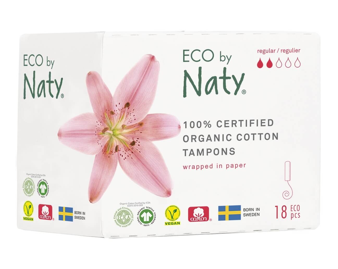 Zobrazit detail výrobku Eco by Naty Dámské tampóny ECO by Naty - normal (18 ks)