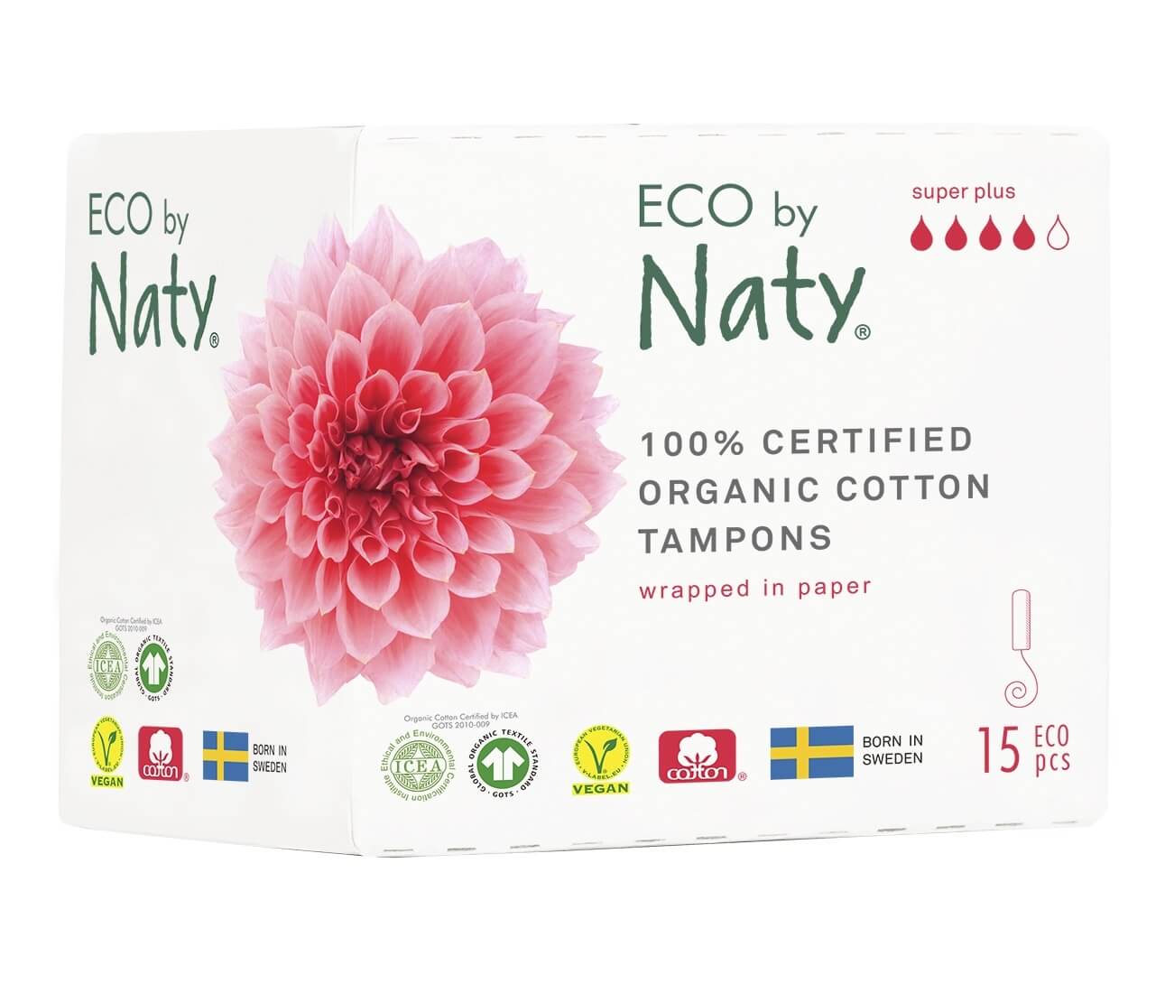 Zobrazit detail výrobku Eco by Naty Dámské tampóny ECO by Naty  - super plus (15 ks) + 2 měsíce na vrácení zboží