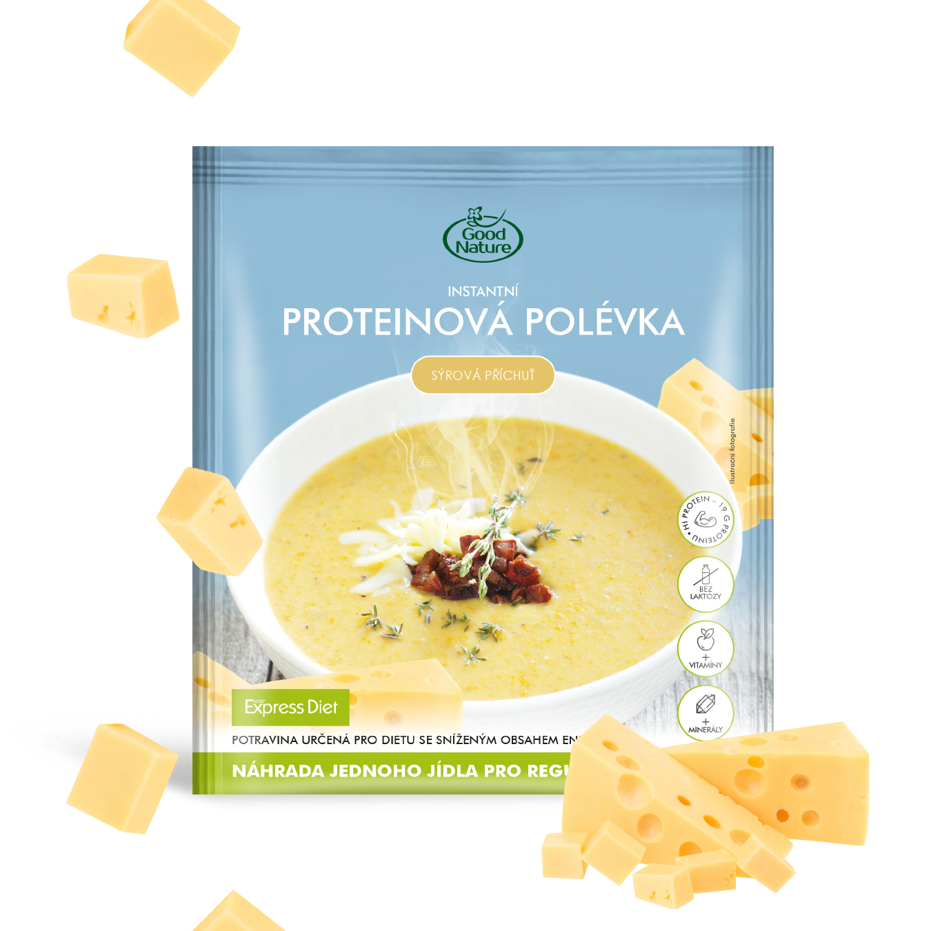 Zobrazit detail výrobku Good Nature Proteinová polévka se sýrovou příchutí na hubnutí 58 g + 2 měsíce na vrácení zboží