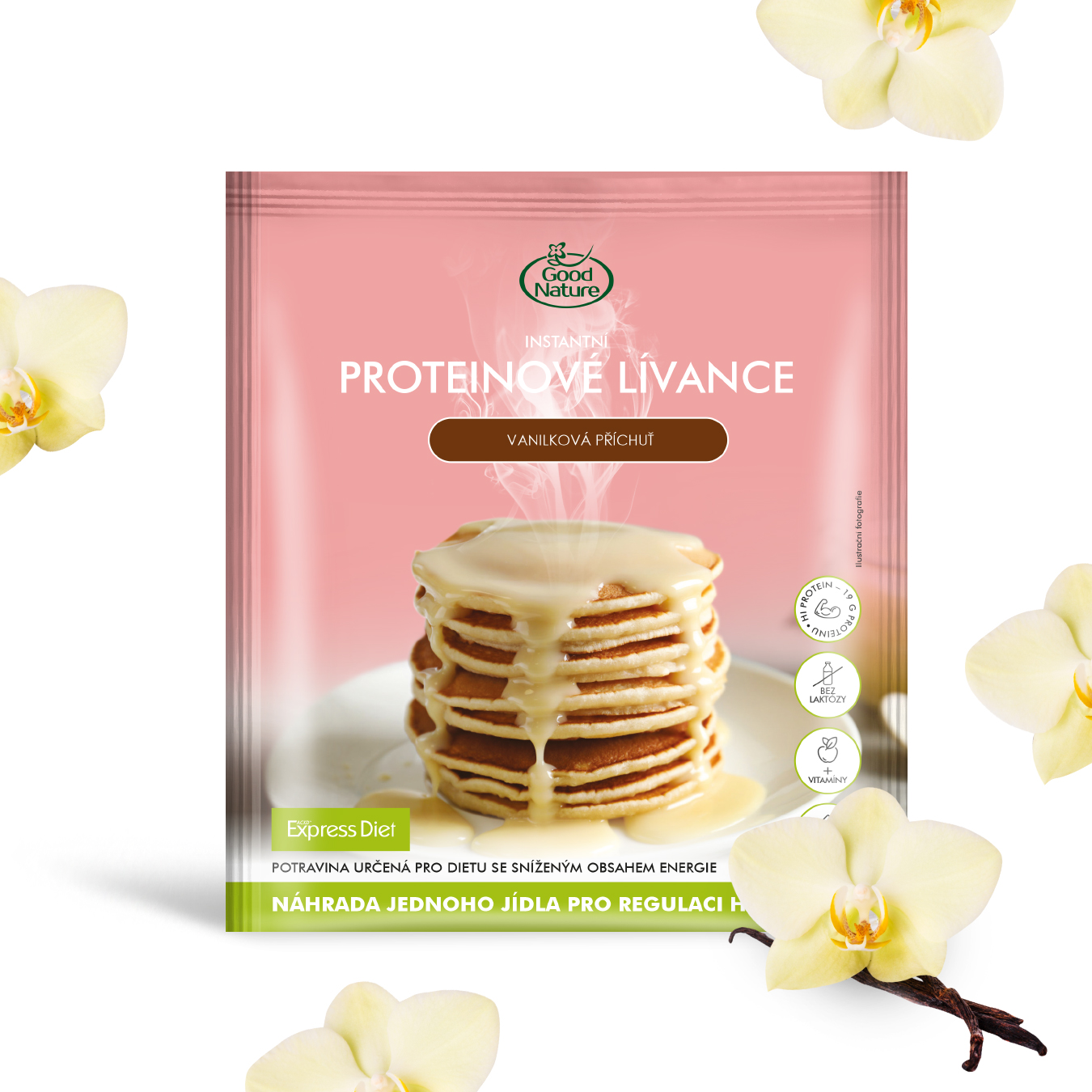 Zobrazit detail výrobku Good Nature Proteinové lívance s vanilkovou příchutí na hubnutí 65 g + 2 měsíce na vrácení zboží