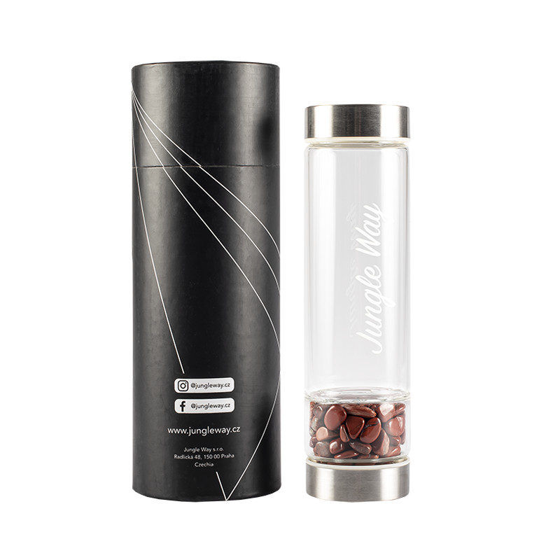Zobrazit detail výrobku Jungle Way Designová skleněná láhev s jaspisem 480 ml
