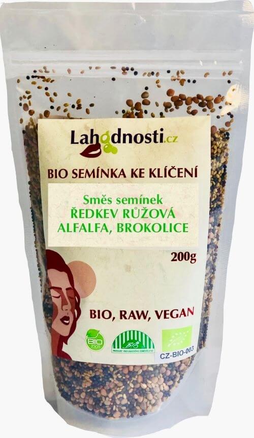 Lahodnosti Směs semínek BIO - ředkvička, alfalfa, brokolice 200 g