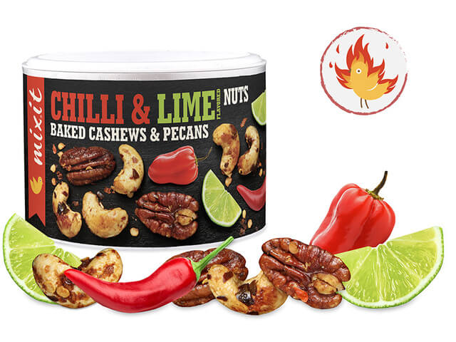Zobrazit detail výrobku Mixit Oříšky z pece - Habanero chilli a limetka 150 g Zobrazit detail výrobku Mixit Oříšky z pece - Habanero chilli a limetka 150 g