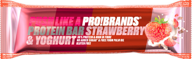 Zobrazit detail výrobku PRO!BRANDS Protein Bar 45 g - jahoda/jogurt + 2 měsíce na vrácení zboží