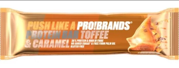 Zobrazit detail výrobku PRO!BRANDS Protein Bar 45 g - toffee/karamel + 2 měsíce na vrácení zboží