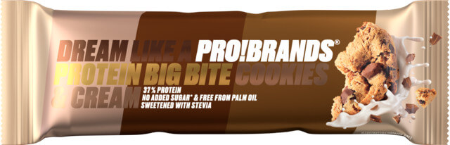 Zobrazit detail výrobku PRO!BRANDS PROTEIN BIG BITE 45 g - cookies & cream + 2 měsíce na vrácení zboží
