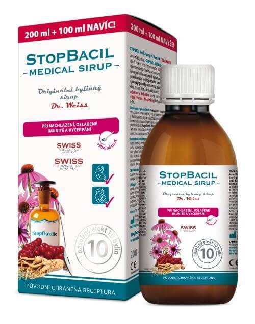 Zobrazit detail výrobku Simply You StopBacil Medical sirup Dr. Weiss 200 ml + 100 ml ZDARMA + 2 měsíce na vrácení zboží