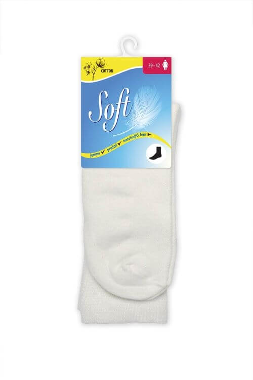 Soft Dámské ponožky se zdravotním lemem vysoké - bílé 35 - 38