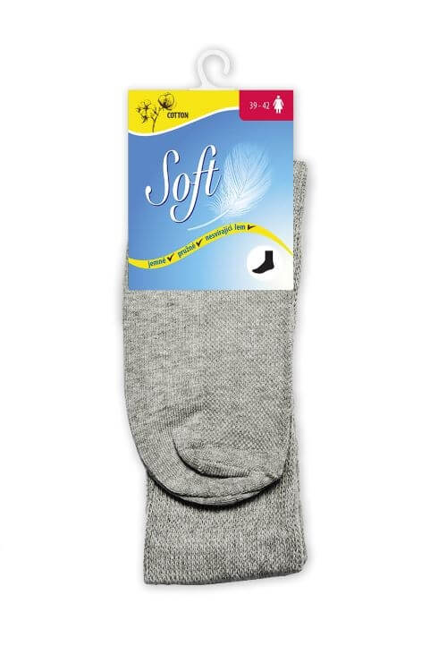 Soft Dámské ponožky se zdravotním lemem vysoké - šedé 35 - 38