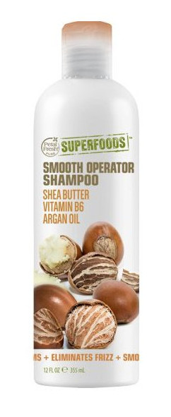 Zobrazit detail výrobku SUPERFOODS Smooth Opearator šampon - bambucké máslo, vitamín B6 a arganový olej 355 ml + 2 měsíce na vrácení zboží