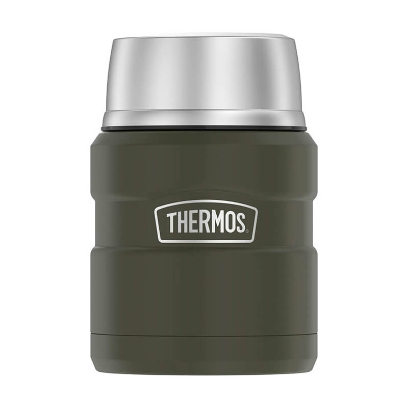 Zobrazit detail výrobku Thermos Termoska na jídlo se skládácí lžící a šálkem - vojenská zelená 470 ml + 2 měsíce na vrácení zboží