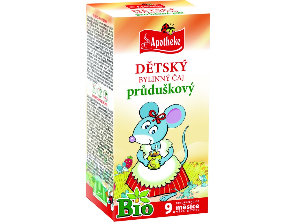 Zobrazit detail výrobku Apotheke Dětský čaj průduškový Myška BIO 20 sáčků + 2 měsíce na vrácení zboží
